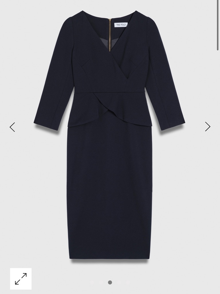 The Fold- Verrone Sculpt Stretch Crepe Dress Navy — image 2 of 8